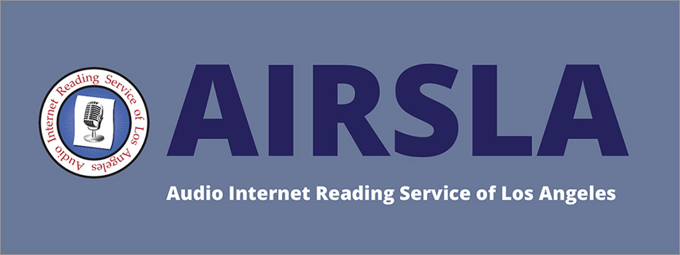 Audio Internet Reading Service of Los Angeles (AIRSLA) logo.